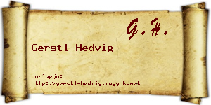 Gerstl Hedvig névjegykártya